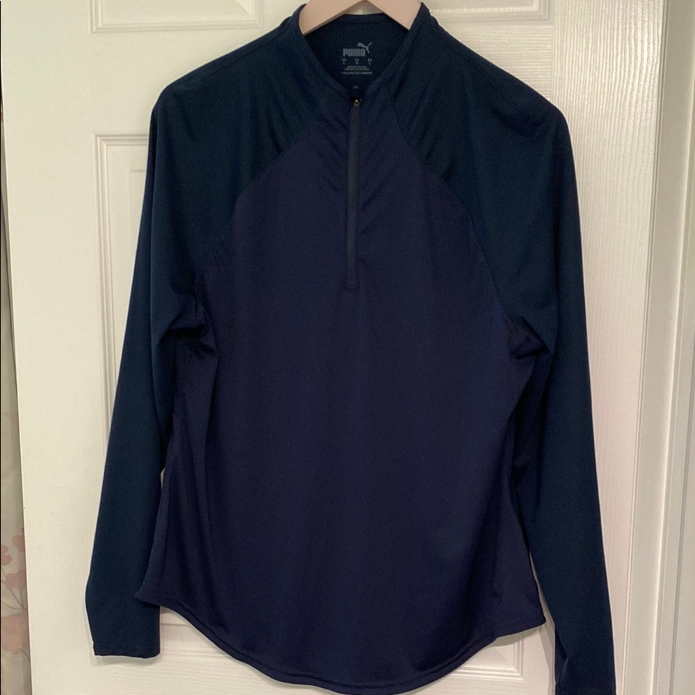 Puma Dark Blue Quarter-Zip Athletic/Golf Top